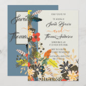 KLEURRIJKE BURNT BLUE BOHO FLORAL KAART (Voorkant / Achterkant)
