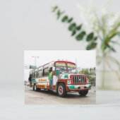 Kleurrijke bus in Cartagena Briefkaart (Staand voorkant)