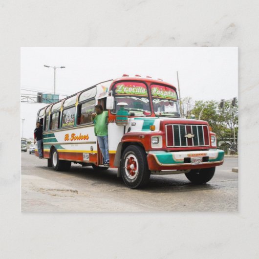 Kleurrijke bus in Cartagena Briefkaart (Voorkant)