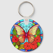 Kleurrijke Butterfly Art Keychains Sleutelhanger (Achterkant)