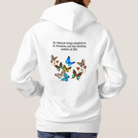 Kleurrijke Butterfly Freedom Hoodie (Achterkant)
