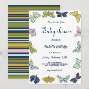 Kleurrijke Butterfly Summer Baby shower Kaart
