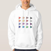 Kleurrijke Button-pictogrammen Hoodie (Voorkant)