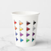 Kleurrijke Button-pictogrammen Papieren Bekers (Voorkant)