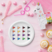 Kleurrijke Button-pictogrammen Papieren Bordje (Feest)