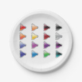 Kleurrijke Button-pictogrammen Papieren Bordje (Voorkant)