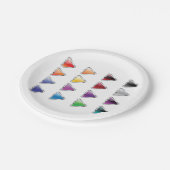 Kleurrijke Button-pictogrammen Papieren Bordje (Gekanteld)