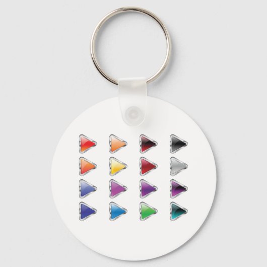 Kleurrijke Button-pictogrammen Sleutelhanger (Voorkant)