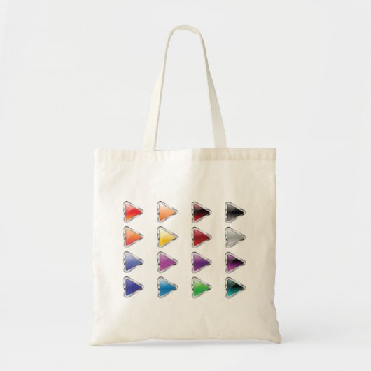 Kleurrijke Button-pictogrammen Tote Bag (Voorkant)