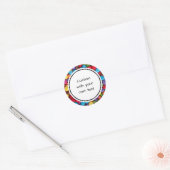 Kleurrijke Button Snoep Aangepaste tekst Ronde Sticker (Envelop)