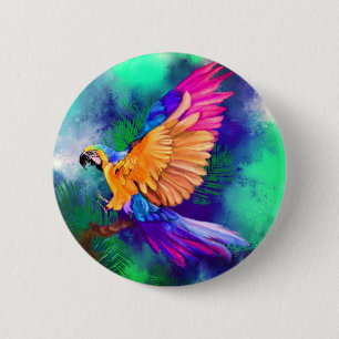 Kleurrijke Button van papegaai