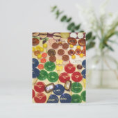 Kleurrijke Buttonnen Briefkaart (Staand voorkant)