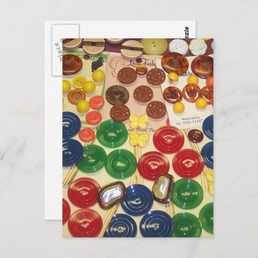 Kleurrijke  Buttonnen Briefkaart (Voorkant / Achterkant)