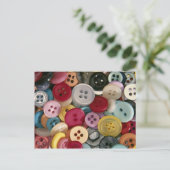 Kleurrijke Buttonnen Briefkaart (Staand voorkant)