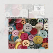 Kleurrijke Buttonnen Briefkaart (Voorkant / Achterkant)