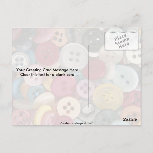 Kleurrijke Buttonnen Briefkaart (Achterkant)