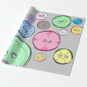 Kleurrijke Buttonnen Cadeaupapier (Uitgerold)