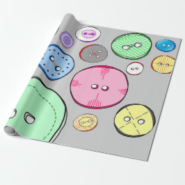 Kleurrijke Buttonnen Cadeaupapier
