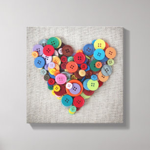 Kleurrijke Buttonnen Canvas Afdruk