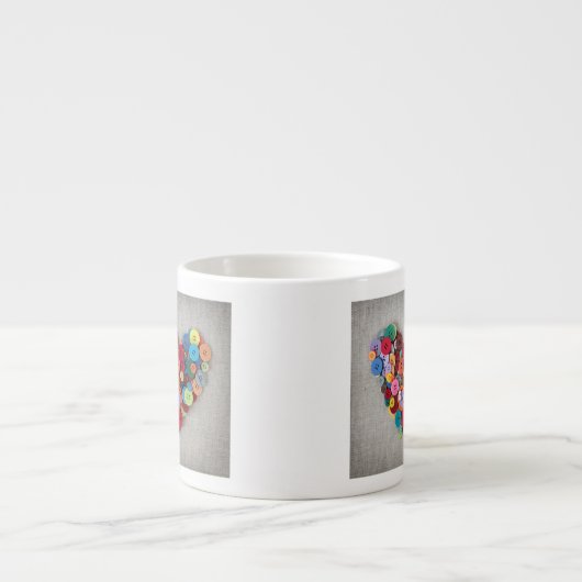 Kleurrijke Buttonnen Espresso Kop (Voorkant)