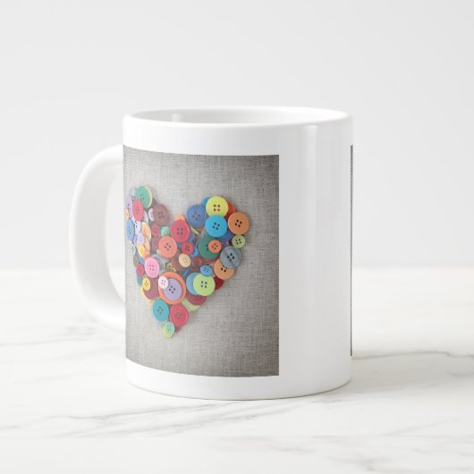 Kleurrijke Buttonnen Grote Koffiekop (Links)