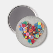 Kleurrijke Buttonnen Hart Magneet (Voorkant / Achterkant)