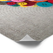 Kleurrijke Buttonnen Hart Poster (Hoek)