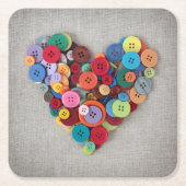 Kleurrijke Buttonnen Kartonnen Onderzetters (Voorkant)