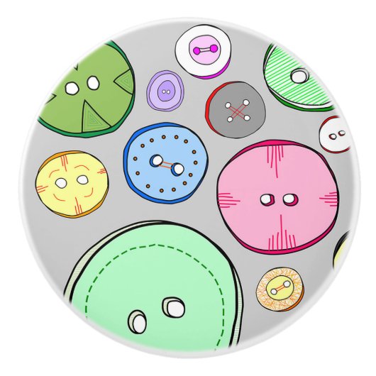 Kleurrijke Buttonnen Keramische Knop (Voorkant)