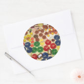 Kleurrijke  Buttonnen Ronde Sticker (Envelop)