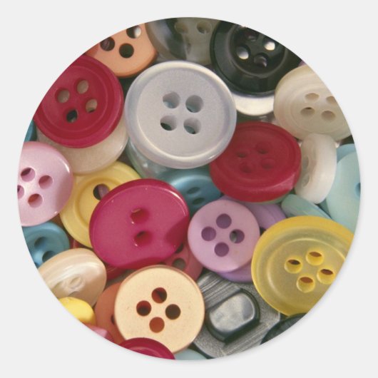 Kleurrijke Buttonnen Ronde Sticker (Voorkant)