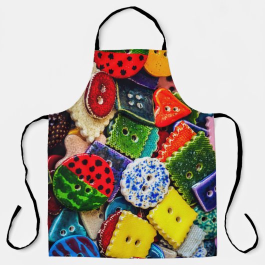 Kleurrijke Buttonnen Schort (Voorkant)