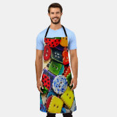 Kleurrijke Buttonnen Schort (Gedragen)