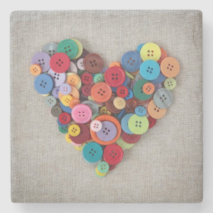 Kleurrijke Buttonnen Stenen Onderzetter