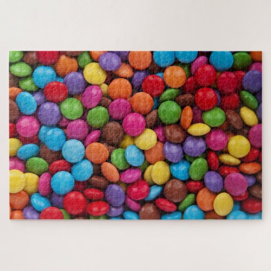 kleurrijke Buttonnen van zoet chocolade-Snoep Legpuzzel (Horizontaal)
