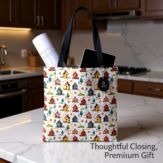 Kleurrijke Buurt Huizen Makelaar Tote Bag
