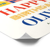 Kleurrijke buurt verjaardagsfeestje poster (Hoek)