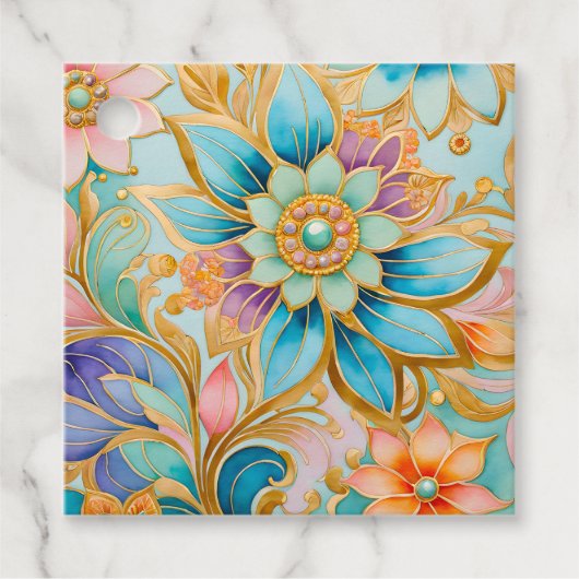 Kleurrijke Byzantijnse Juweel Art Gift Labels (Voorkant)