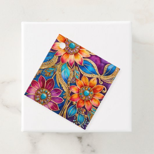 Kleurrijke Byzantijnse Juweel Art Gift Labels (In situ)