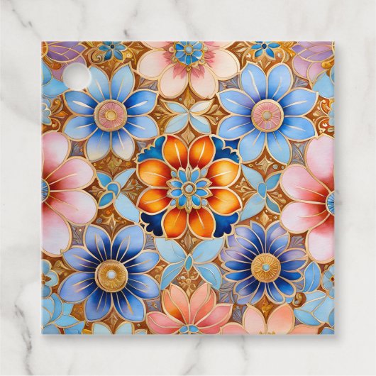 Kleurrijke Byzantijnse Juweel Art Gift Labels (Voorkant)