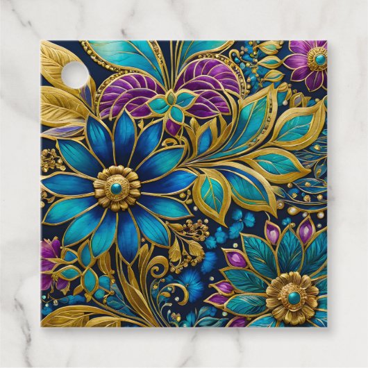 Kleurrijke Byzantijnse Juweel Art Gift Labels (Voorkant)