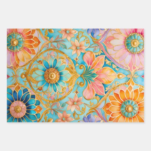 Kleurrijke Byzantijnse kunst inpakken papieren vel (Voorkant 2)