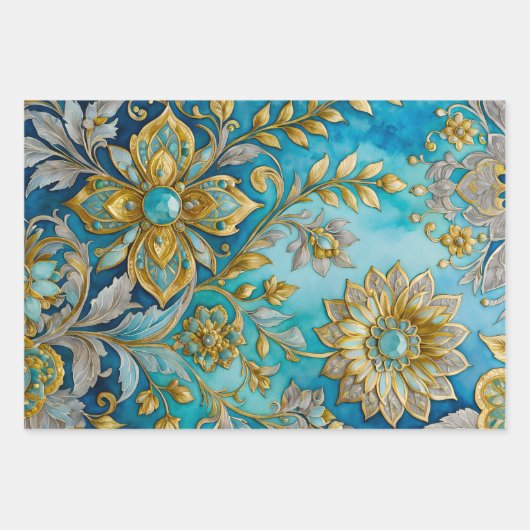 Kleurrijke Byzantijnse kunst inpakken papieren vel (Voorkant 3)