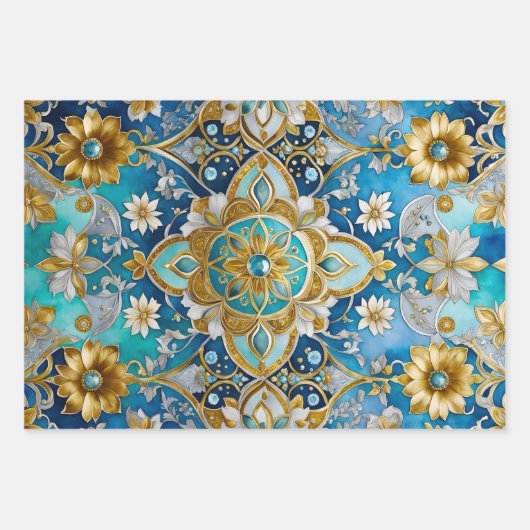 Kleurrijke Byzantijnse kunst inpakken papieren vel (Voorkant)