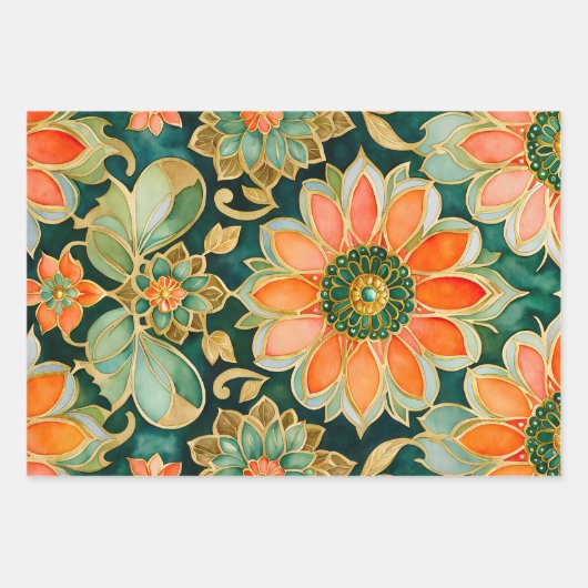 Kleurrijke Byzantijnse kunst inpakken papieren vel (Voorkant 3)