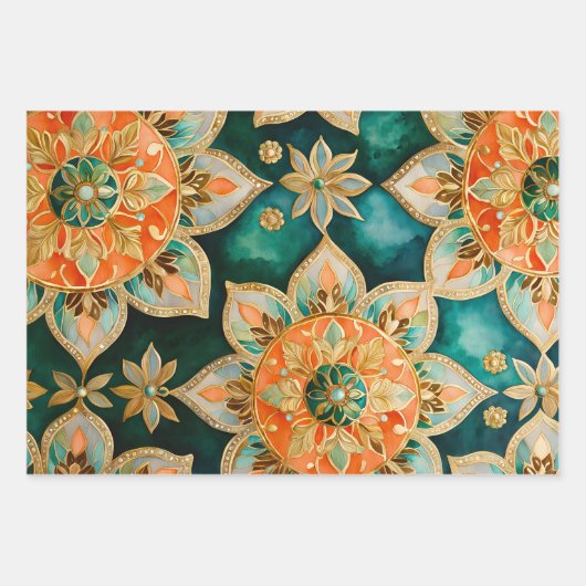 Kleurrijke Byzantijnse kunst inpakken papieren vel (Voorkant 2)