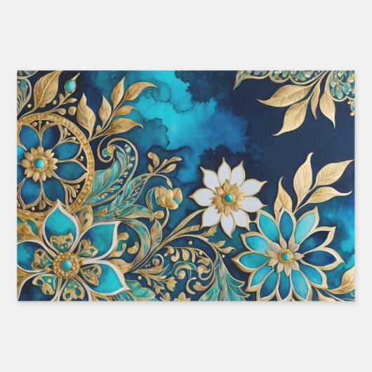 Kleurrijke Byzantijnse kunst inpakken papieren vel (Voorkant 3)