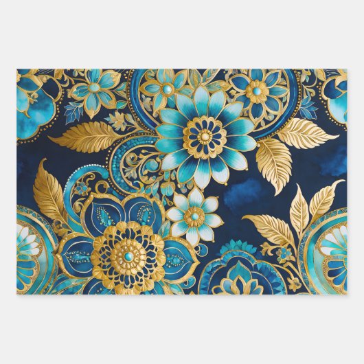 Kleurrijke Byzantijnse kunst inpakken papieren vel (Voorkant)