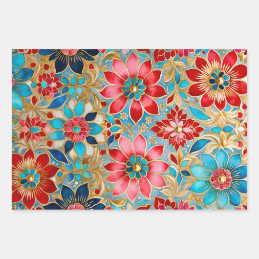 Kleurrijke Byzantijnse kunst inpakken papieren vel (Voorkant 2)