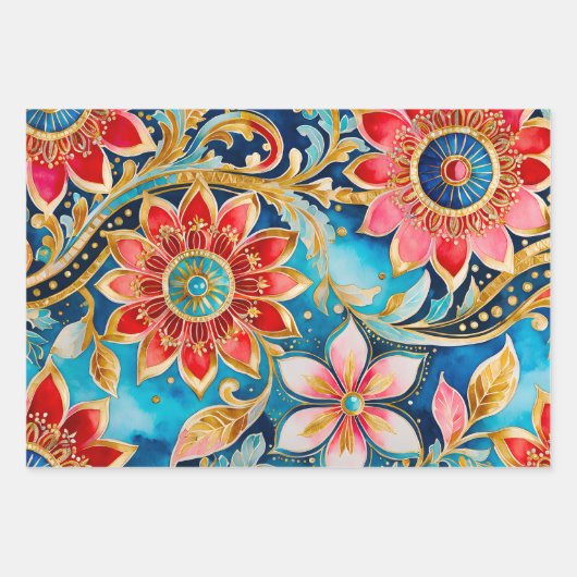 Kleurrijke Byzantijnse kunst inpakken papieren vel (Voorkant)